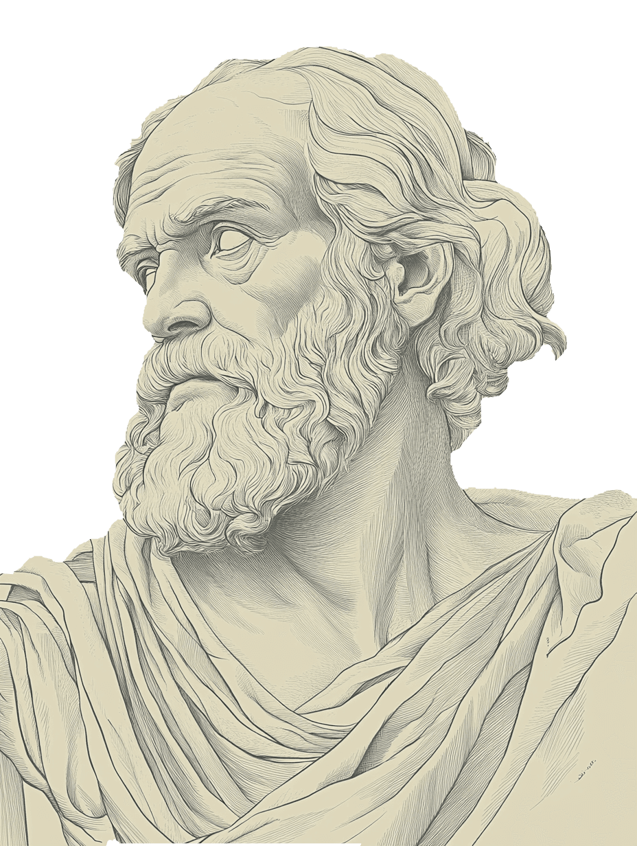 Ancient philosopher illustration